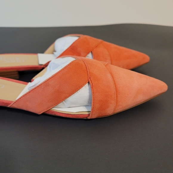 NWOT Franco sarto Nita Suede Pointed Toe Silp On Mules 7.5 - Picture 2 of 11